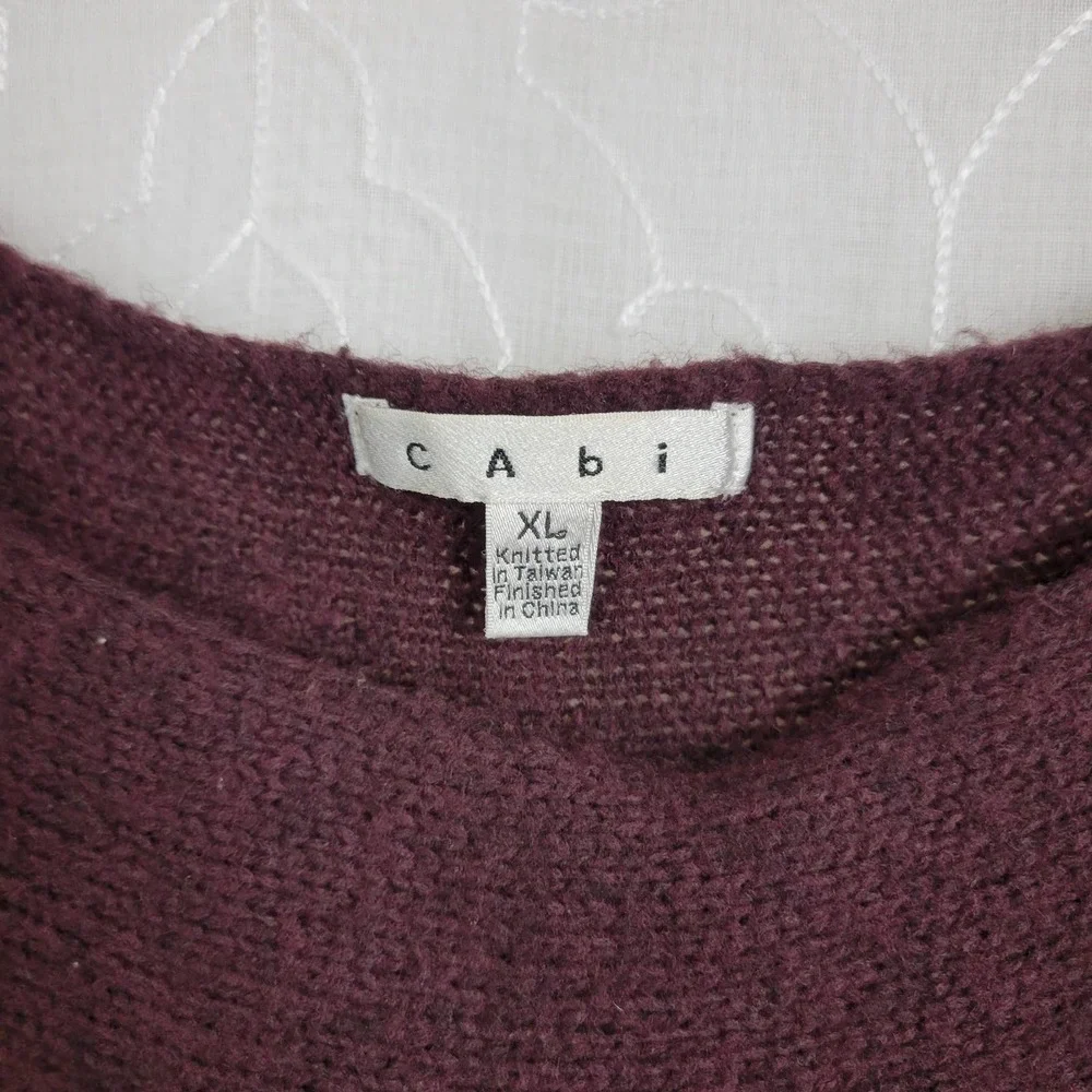 Cabi Red Sweater Tunic Mini Short Sleeves Crewneck Dress Size XL - Picture 7 of 7